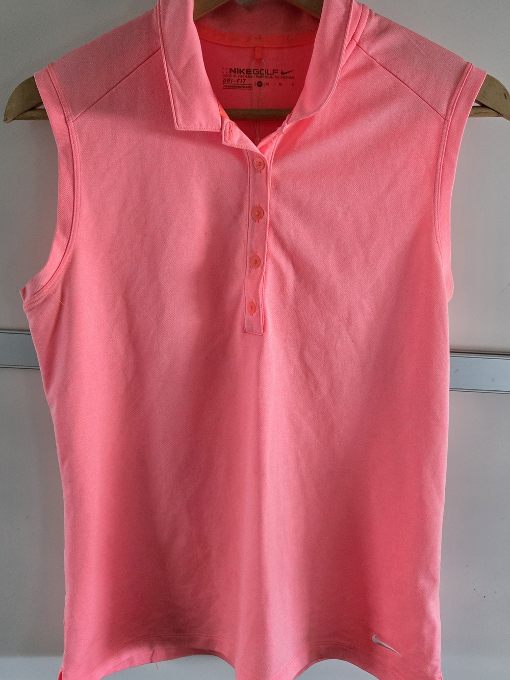 Nike Women's Sleeveless Polo Top - Neon Pink
